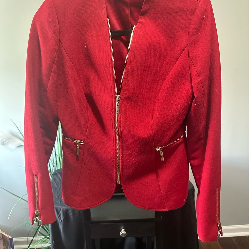 Marciano Red Blazer Tailored Fit Sleek Silhouette
